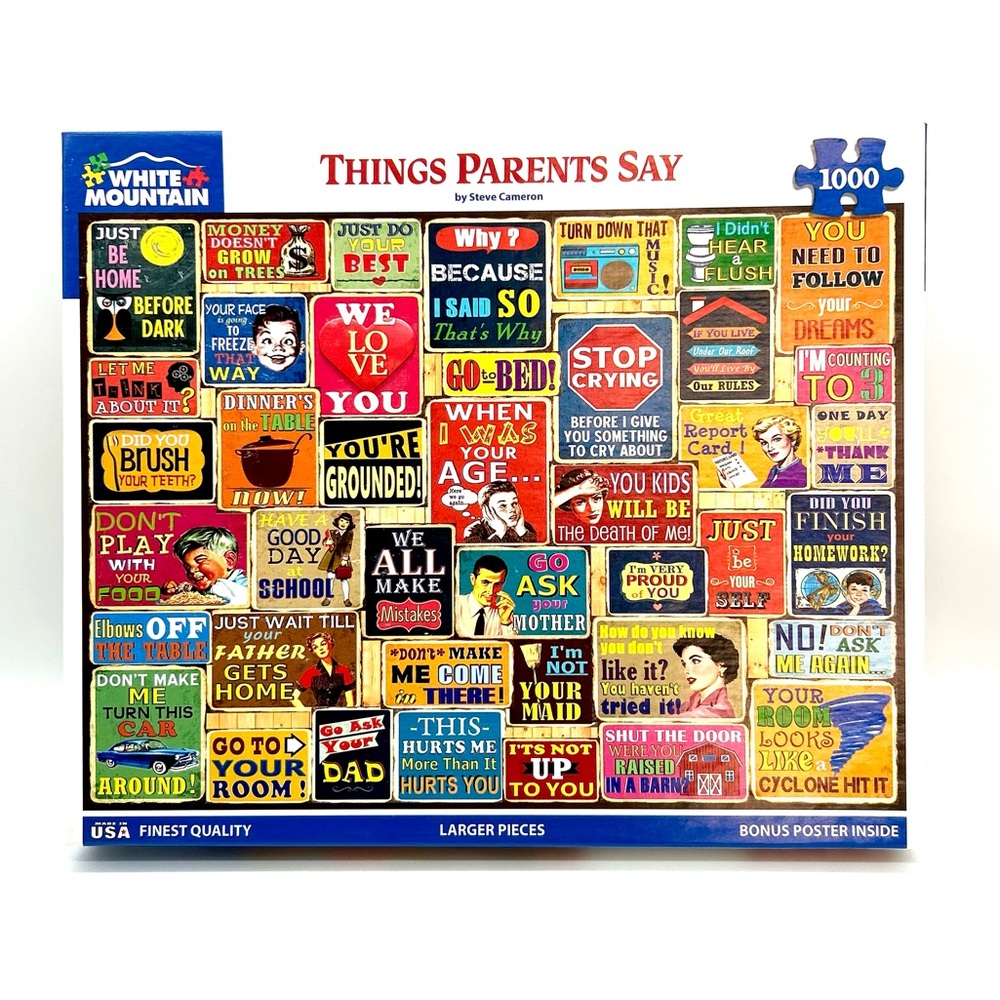 White Mountain 'Things Parents Say' Puzzle - Vibrant 1000 Piece Jigsaw